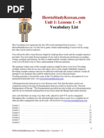 HowtoStudyKorean Vocabulary List Lessons 1 8