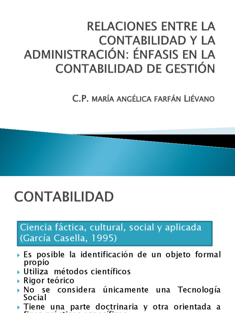 Relaciones Entre La Contabilidad y La Administración