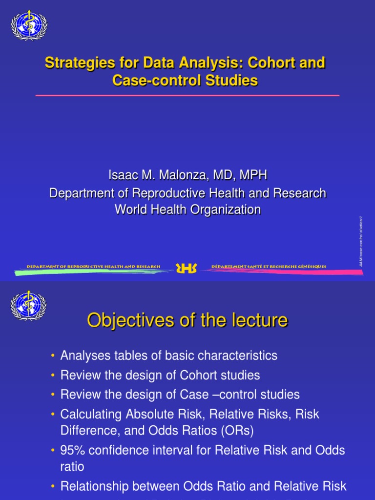 Lecture 08 Strategies For Data Analysis Cohort And Case Control Studies Ppt Relative Risk Cohort Study