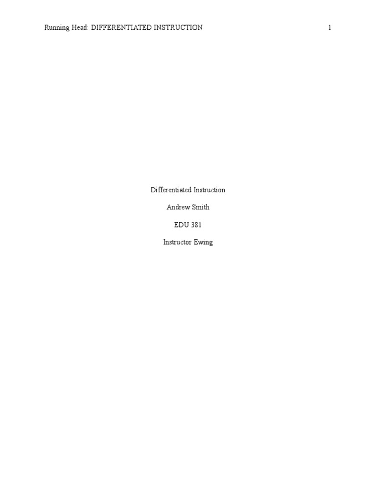 Differentiated Instruction | PDF | Educational Devices | Cognitive Science