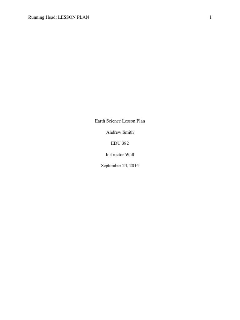 6th Grade Earth Science Lesson Plan | PDF | Earth Sciences | Plate ...