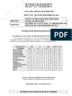 INFORMEX Nº 037 - Quadro de Vagas Para as Promoções de Oficiais de 25 de Dezembro de 2013(1)
