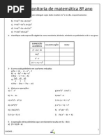 Atividade Da Monitoria de Matemática 8 Ano 1