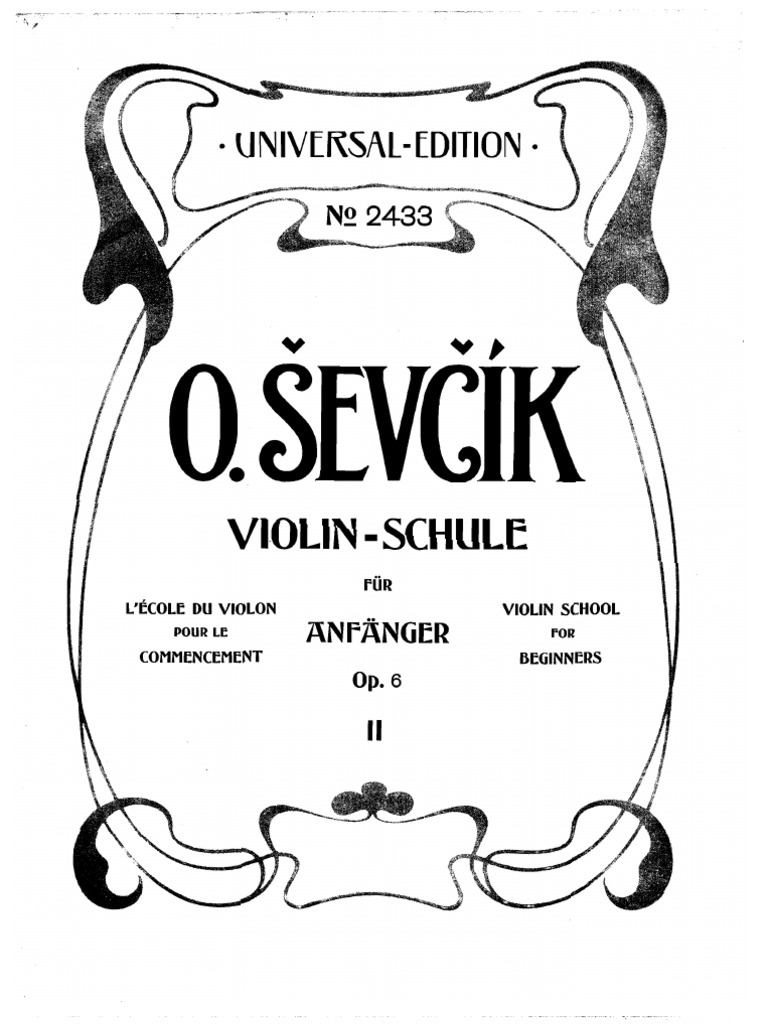 Sevcik Violin School For Beginners Op6 Band2 PDF