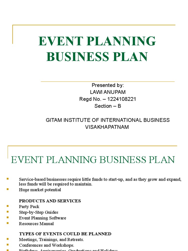 event planning business plan