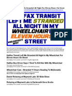 Halifax Transit Left Me Stranded All Night For Eleven Hours On Street