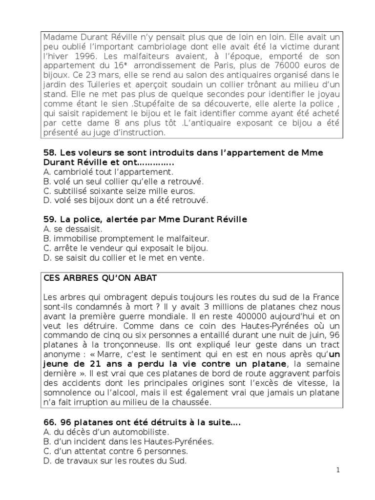 Comprehension Ecrite | PDF | Dé | Effet placebo