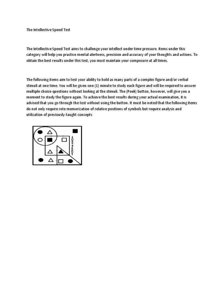 Intellective Speed Challenge | PDF