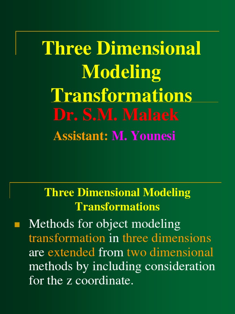 3D Modeling Transformations Overview | PDF
