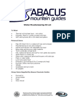 Winter Mountaineering Kit List: To Wear
