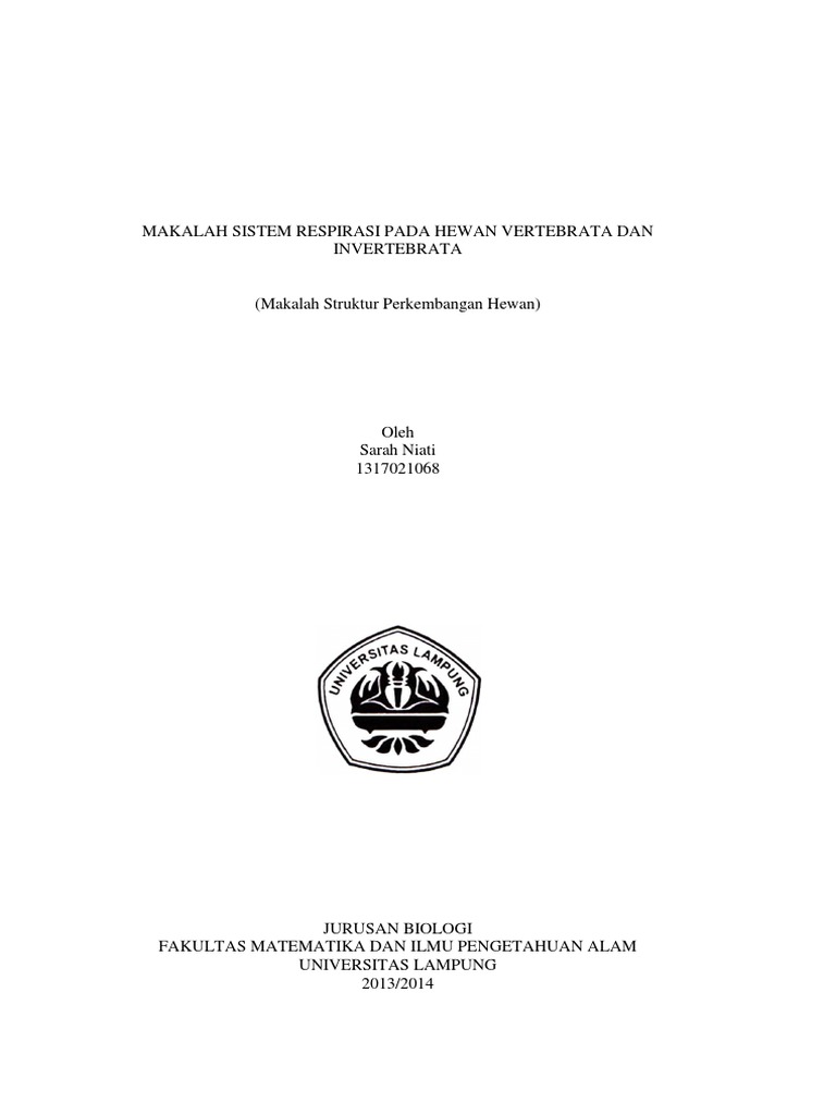 Makalah Sistem  Respirasi Pada  Hewan  Vertebrata  Dan  