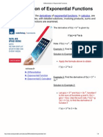 Differentiation of Exponential Functions