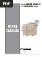 Canon Imagerunner Advance 8085, 8095, 8105 Series Parts List