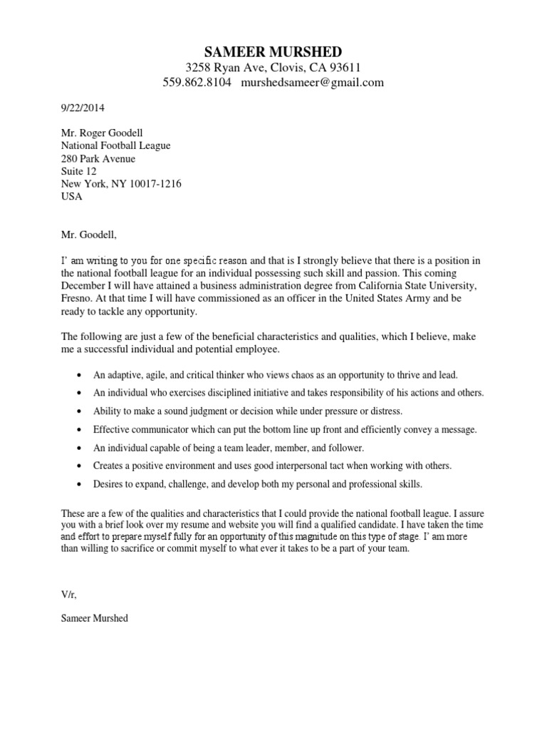 Cover Letter Sept 25 | PDF