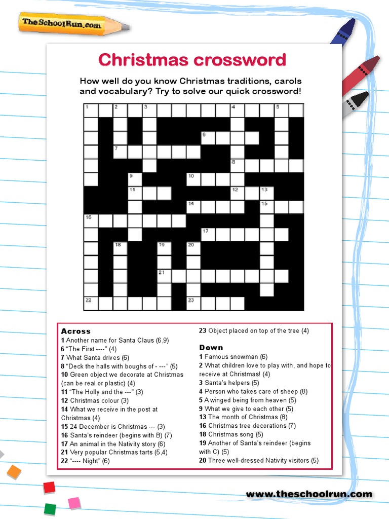 christmas crossword puzzle | pdf