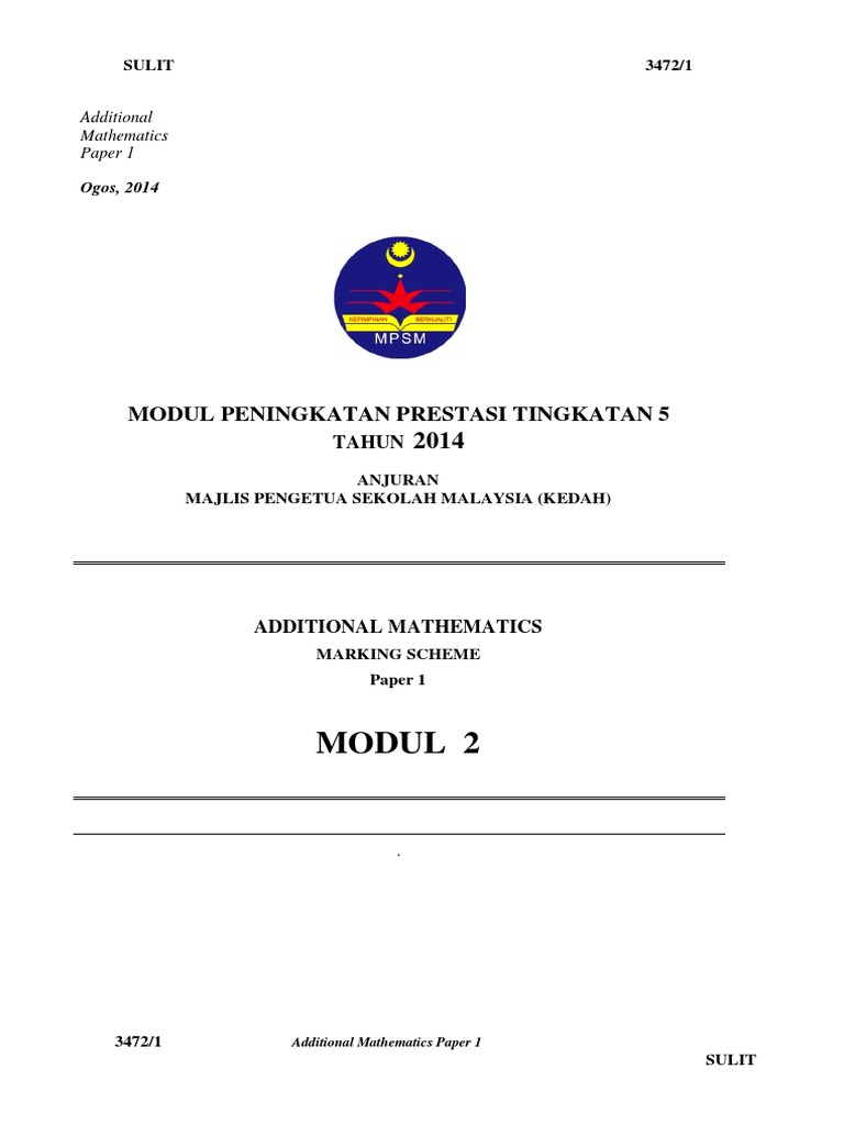 Soalan Percubaan Add Math Sbp 2019 - New Sample d