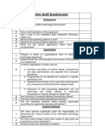 System Audit Questionnaire