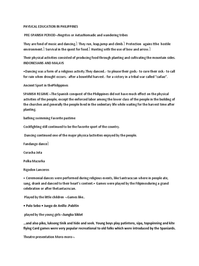 Physical Education History in PH | PDF | Physical Education | Philippines