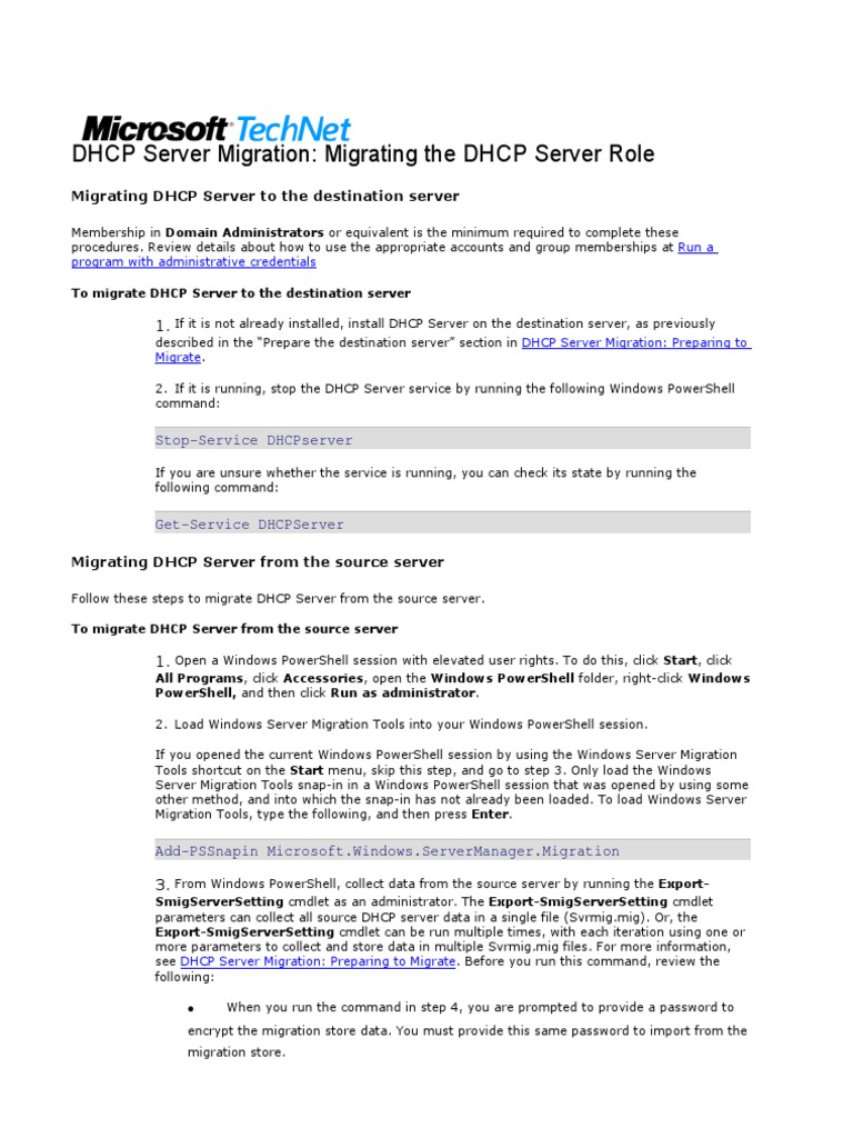 DHCP Server Migration Guide | PDF | Ip Address | Microsoft Windows