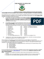 FIRST ROUND SELECTED CANDIDATES TO PURSUE VARIOUS CERTIFICATE AND DIPLOMA TRAINING PROGRAMMES FOR THE ACADEMIC YEAR 2014/2015 AT SOKOINE UNIVERSITY OF AGRICULTURE (SUA)