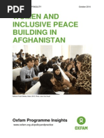 Women and Inclusive Peace Building in Afghanistan