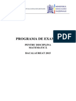 Programa Matematica Bac 2014-2015