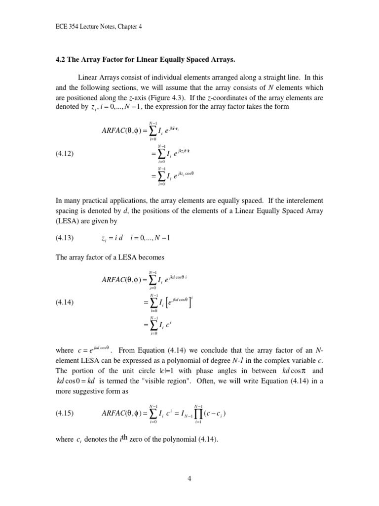 Linear Array Factor Analysis | PDF