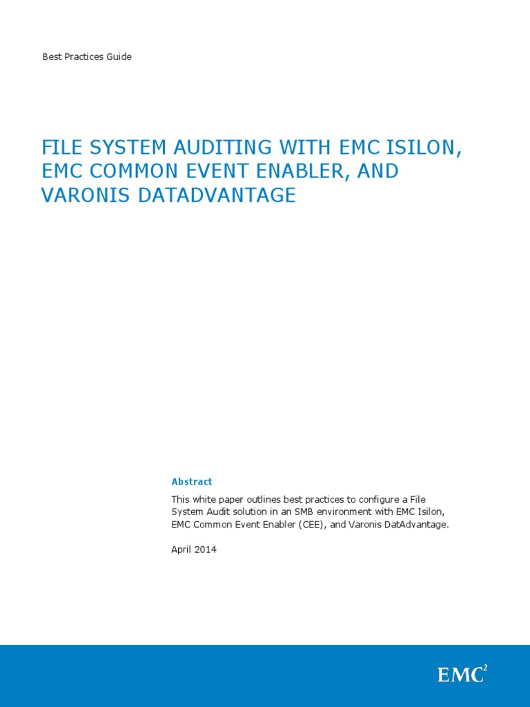 h12428 WP Best Practice Guide Isilon File System Auditing | PDF ...
