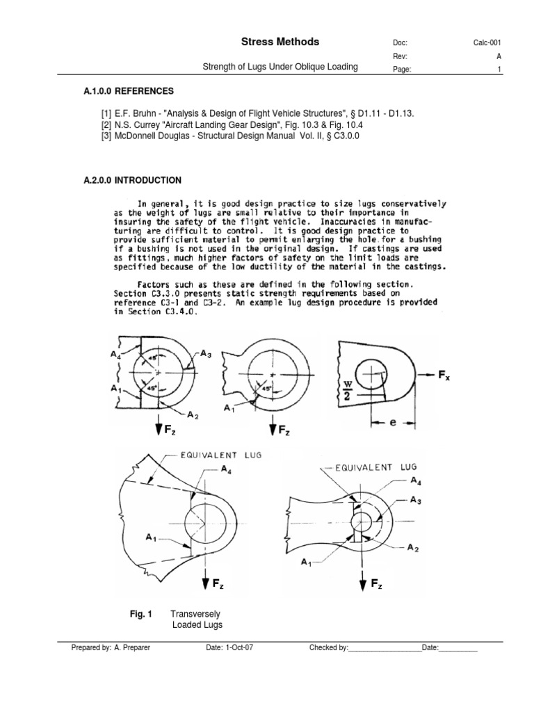 Aerospace Lug Analysis Strength Of Materials Ultimate Tensile Strength