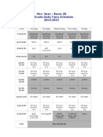 2014 Vannclass Schedule