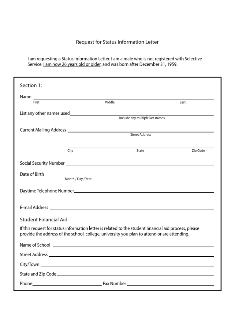 Request For Status Information Letter Government And Personhood