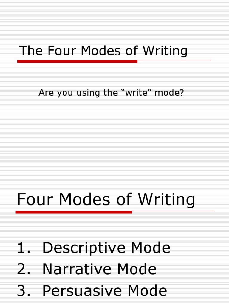 The Four Modes of Writing Are you using the “write” mode