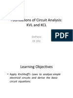 Founda'Ons of Circuit Analysis: KVL and KCL: Depiero Ee 201