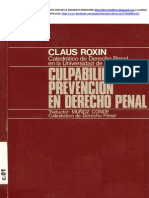 Claus Roxin - Culpabilidad y Prevencion en Derecho Penal