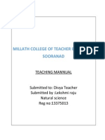 Millath College of Teacher Education Sooranad: Teaching Mannual