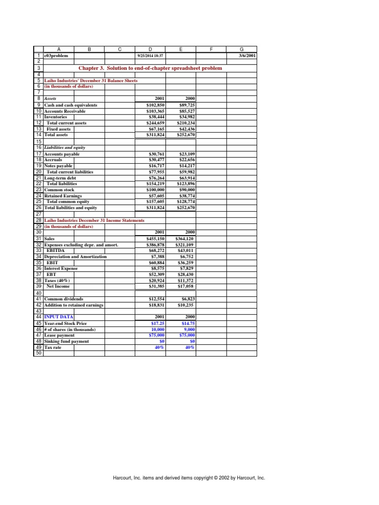 Chapter 3 Spreadsheet Solution PDF Revenue Accounting