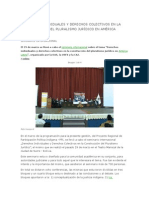 Derechos Individuales y Derechos Colectivos en La Construcción Del Pluralismo Jurídico en América Latina