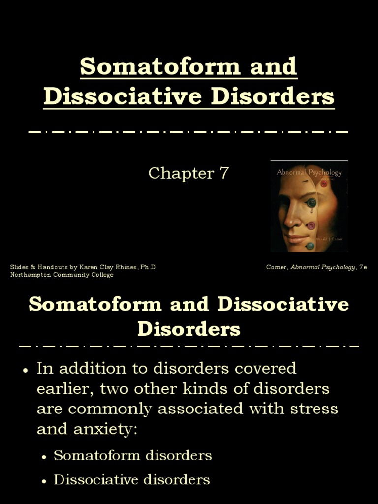 An Overview of Somatoform and Dissociative Disorders | PDF ...