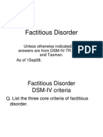 Factitious Disorder