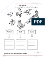 Section B 1. Group These Animals According To The External Features Given