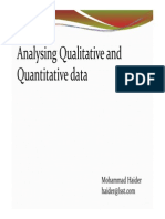 Analysing Qualitative and Quantitative Data