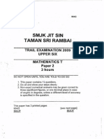STPM Trials 2009 Math T Paper 2 (Jit Sin)