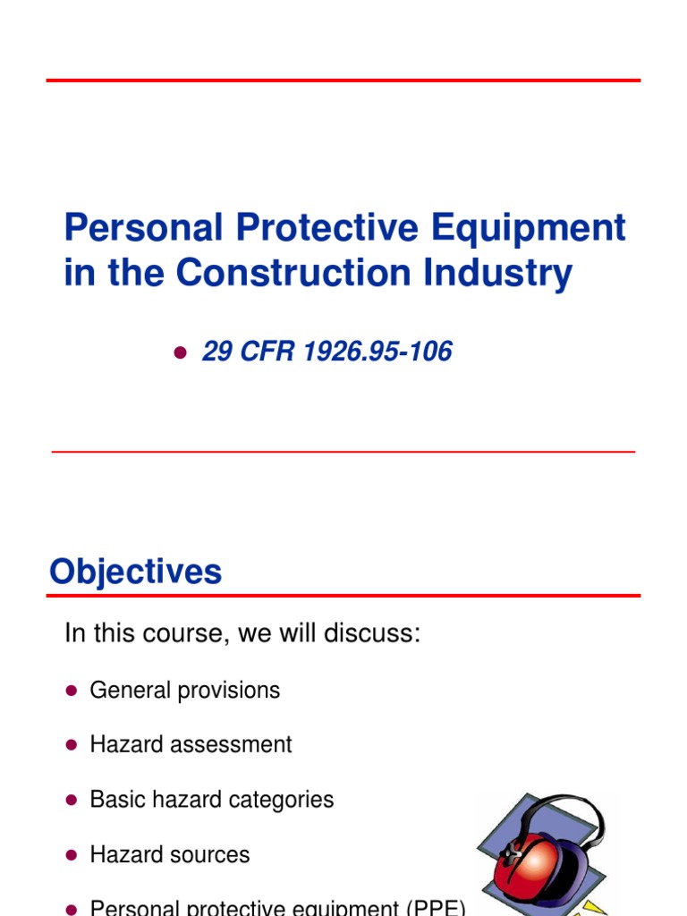 Construction PPE Safety Guidelines | PDF | Personal Protective ...