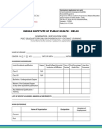 Application Form Epidemiology 2014