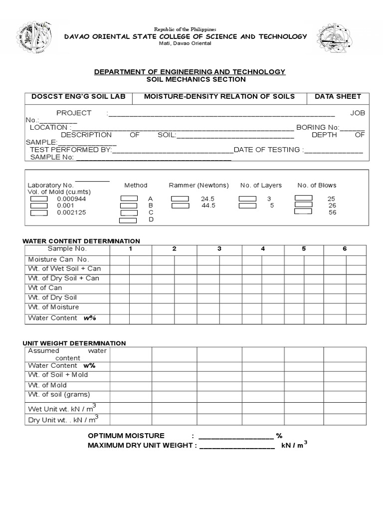 Department of Engineering and Technology Soil Mechanics Section Doscst ...