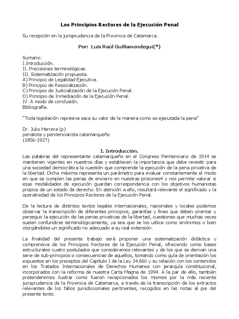Principios Rectores de La Ejecucion Penal | PDF | Pena capital ...