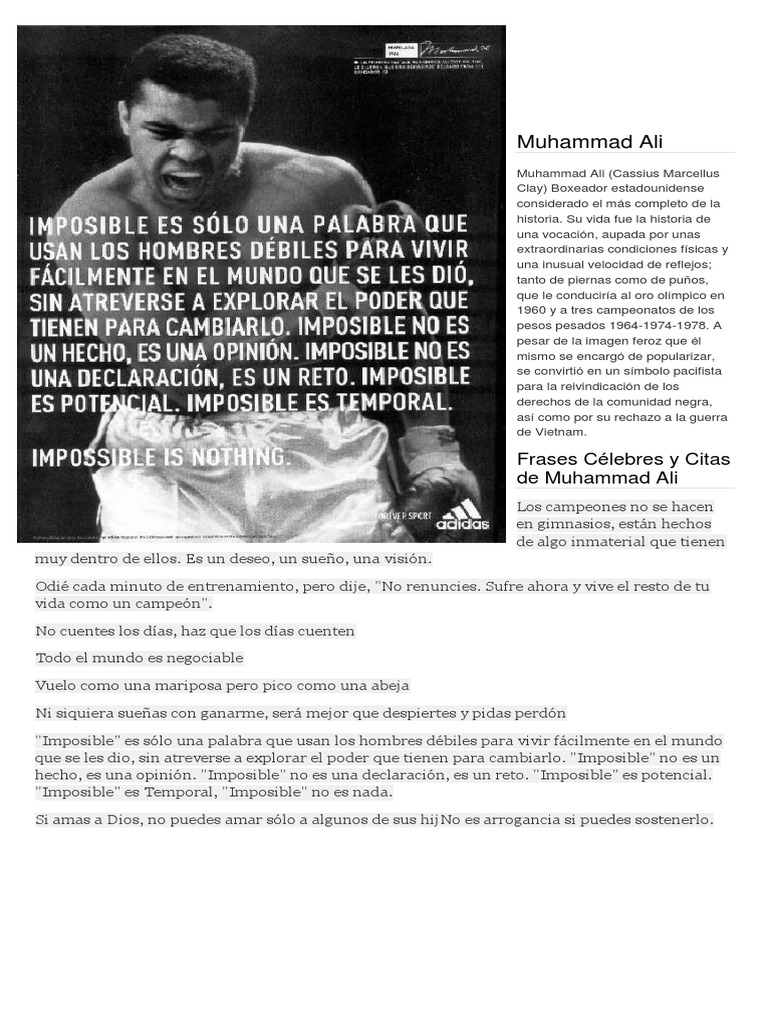 Muhammad Ali | PDF | Deportes y actividades al aire libre