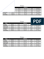 9 Science Monday Tuesday Wednesday Thursday Friday Saturday: Days Subjects