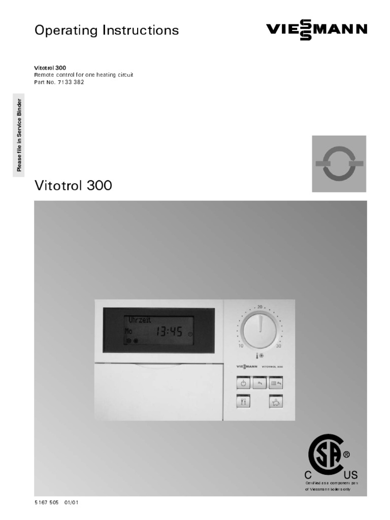 Viessmann Vitotrol 300 Remote Control | Hvac | Water Heating