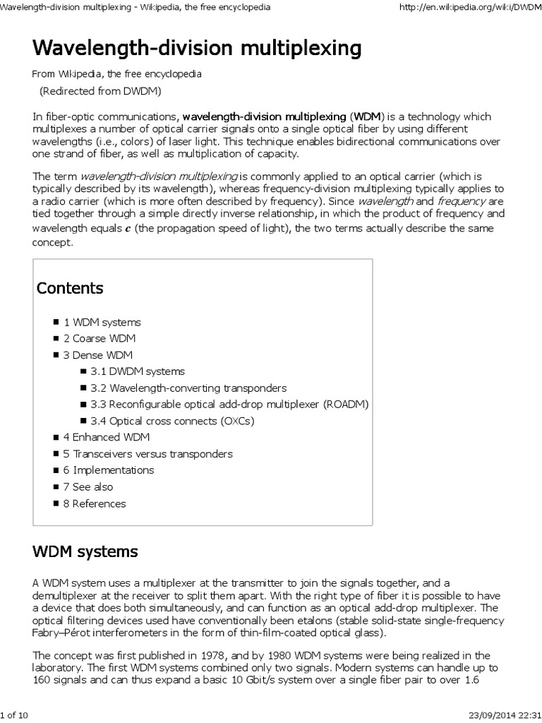 Overview of Wavelength-Division Multiplexing | PDF | Wavelength ...